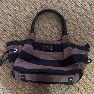 Kate Spade Black and Brown Striped Tote